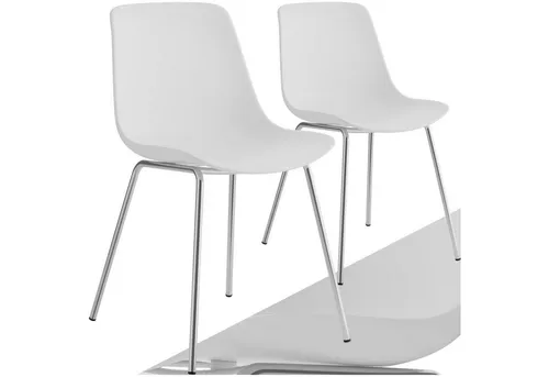 tectake® 2er Set Esszimmerstühle in weiß von tectake