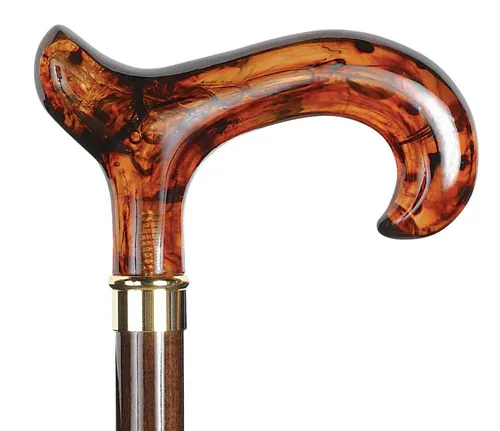 Stockshop Gehstock Bernstein mit Derbygriff von Stockshop