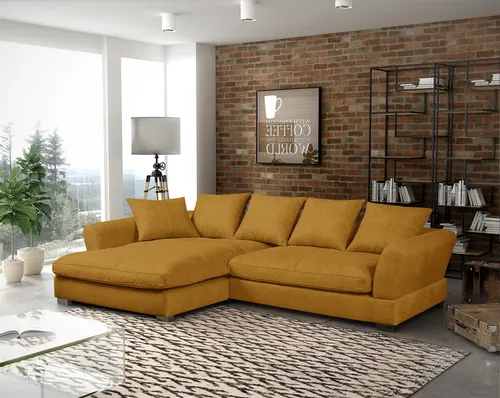 Ecksofa Couchgarnitur TIZIAN in gelb von Fun Möbel