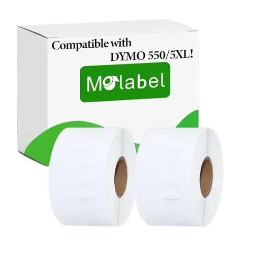 Molabel Lot de 2 Rouleaux Compatibles avec Dymo 99012 S0722400 36mm x 89mm