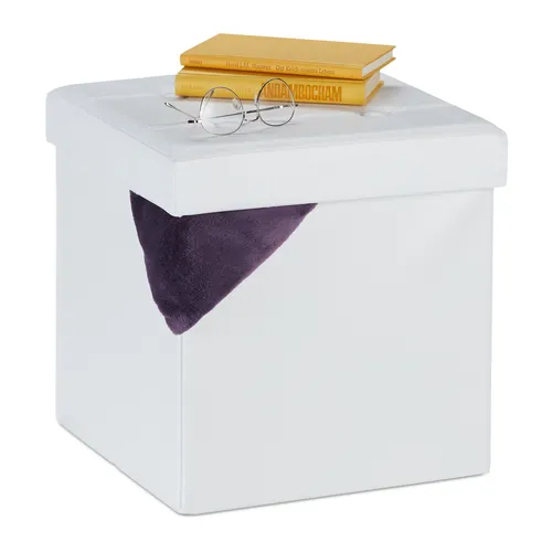 Sitzhocker mit stauraum Aufbewahrungshocker Falthocker Polsterwürfel 40 l