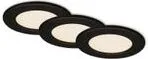 LED Einbauleuchte Ultraflach 3er Set 3000K 6W IP44 schwarz Ø11,5cm Briloner