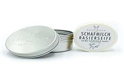 Haslinger 6066 Schafmilch Rasierseife in Dose, 60 g