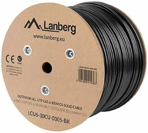 LANBERG Kabelspule Rot Cat.6 UTP 305M SÓLIDO PARA EXTERIORES LCU6-30CU-0305-BK, mehrfarbig, One size, LANBERG Kabelspule Rot Cat.6 UTP 305M SÓLIDO PARA EXTERIORES LCU6-30CU-0305-BK