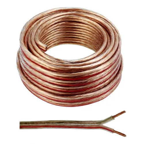 10m Lautsprecherkabel 2x 4mm² Transparent Audiokabel Boxenkabel