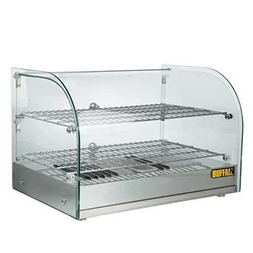 Gastro Buffalo Warmhaltevitrine 45L - 45L Vitrine chauffante, elegante und kompakte Bauweise mit Temperaturregelung von 30°C bis 90°C