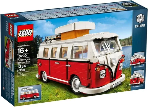LEGO® 10220 Volkswagen T1 Campingbus - LEGO Set für kreative Köpfe ab 16 Jahren, neu und original verpackt, ideal für Sammler und Fans von klassischem Design.