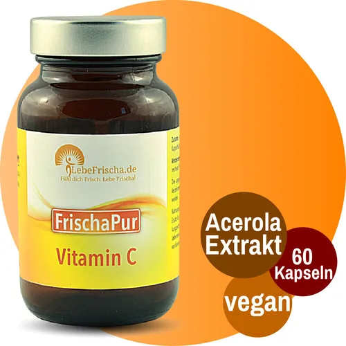 LebeFrischa natürliches Vitamin C Kapseln 100% Acerola Extrakt Immunsystem vegan