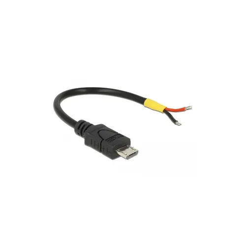 Delock 82697 Kabel USB 2.0 Micro B - Stecker auf 2X offene Kabelenden, 10 cm Länge für flexible Verbindungen und einfache Installation