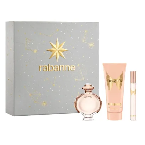 Paco Rabanne Olympéa Eau de Parfum Set – 50 ml + 100 ml Körperlotion + 10 ml - Erleben Sie das Paco Rabanne Olympéa Eau de Parfum Set mit 50 ml Duft, 100 ml Körperlotion und 10 ml Miniatur. Perfekt als Geschenk für besondere Anlässe – für einen luxuriösen Duft und samtweiche Haut! Ideal für die Kategorie Geschenkkörbe Bad & Körperpflege.
