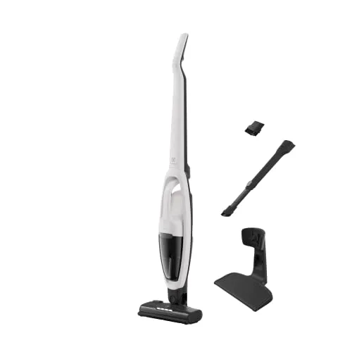 Electrolux ES52CB18SH Akku-Stick - Stabstaubsauger in Shell White, ergonomisches Design mit 45 Minuten Laufzeit und automatischer Haarreinigung