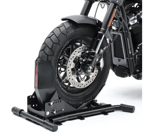 Constands Easy Vario Motorradwippe mit Vorderradklemme - Rennsport-Teile, einstellbare Motorradwippe für sicheres Abstellen und Transportieren, ideal für Garage und Werkstatt.