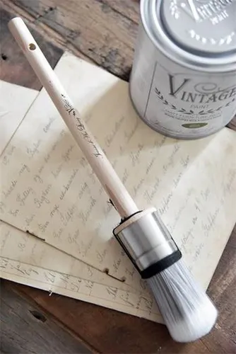 Vintage Paint Pinsel Hochwertige Pinsel professionell f.Kreidefarbe Wachs Lack Effect Paint, (wie angegeben), Professioneller hochwertiger Pinsel mit synthetischen Fasern.