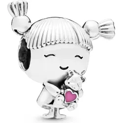 Pandora Charm 798016EN160 Mädchen mit Zöpfen aus Silber - Eleganter Anhänger aus 925/- Sterling Silber, perfekt für eine persönliche Charm-Kollektion und als Geschenk für besondere Anlässe.