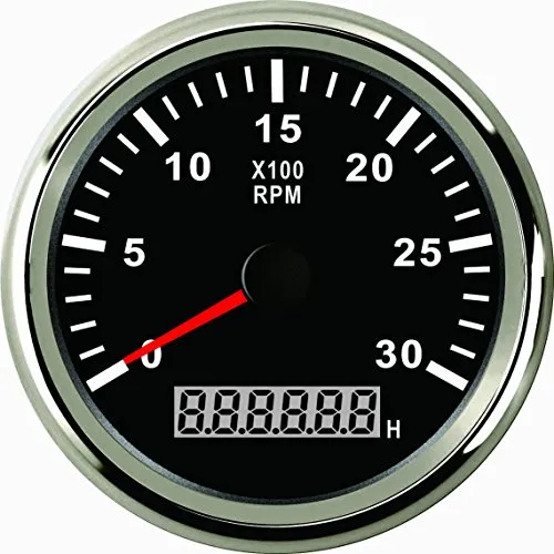 ELING Universal Tachometer Drehzahlmesser RPM mit Stunde Meter 3000RPM 85mm 9-32V mit Hintergrundbeleuchtung