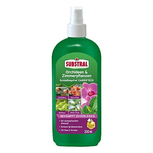 Substral Orchideen & Zimmerplanzen Schädlingfrei Careo Eco, 300 ml - gegen Blattlaus, Schildlaus, Spinnmilbe und Weiße Fliege