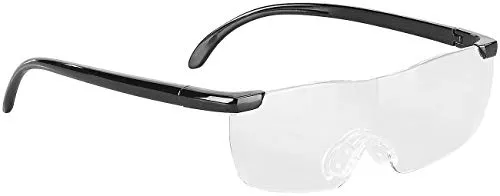 PEARL Vergrößerungsbrille: Randlose Vergrößerungs-Brille, 1,6-fach, mit Schutz-Tasche (Vergrößerungsbrille zum Lesen, Lupenbrille zum Lesen, Brillenträger)