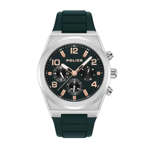 Police Herren-Armbanduhr PEWJQ2226705, Silber, 45MM, Riemen