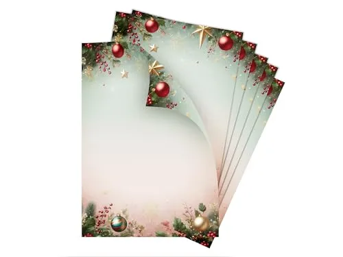 Briefpapier Weihnachten Weihnachtsbriefpapier Weihnachtspapier A4 für Kunden Geschäftspapier für Kundenbriefe (10 Blätter in DIN A4)