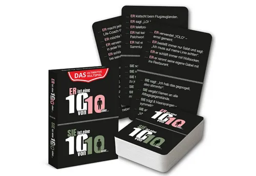 milindo Spiel Kult Kartenspiel, Er / Sie ist eine 10/10 aber ... das TikTok Kultspiel als Kartenspiel
