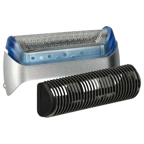 vhbw Kombi-Pack 2x Scherteil kompatibel mit Braun Z20, Z30, Z40, Z50, Z60, Z70 Elektrorasierer, Folie + Messerblock, schwarz/silber