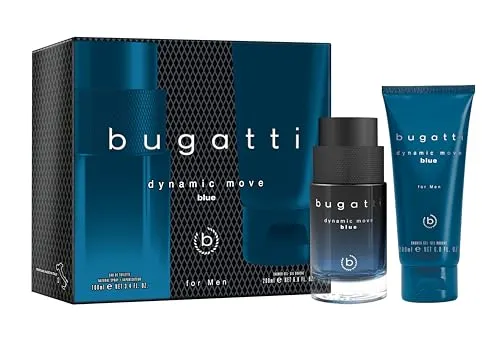 Bugatti Dynamic Move Amber Duftset – Elegantes Geschenk - Das Bugatti Duftset Dynamic Move Amber umfasst ein 100 ml Eau de Toilette und ein 200 ml Duschgel, ideal für stilvolle Körperpflege und ein erfrischendes Duscherlebnis.