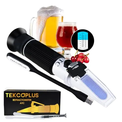 TEKCOPLUS Brix Bierwürze & Weinrefraktometer ATC Doppelskala SG WORT für die Weinherstellung