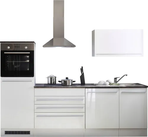Yourkitchen Küchenblock 260 JAZZ - Modern und funktional - Küchenzeilen mit Hochglanzfront und umfassendem E-Geräte Set für Ihre Traumküche. Der Yourkitchen Küchenblock 260 JAZZ bietet elegantes Design und viel Stauraum.