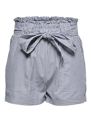 ONLY Damen Paperbag Shorts mit Gürtel - Kurze Mid Waist Shorts mit elastischem Bund, ideal für den Sommer und in modischen Farben erhältlich.