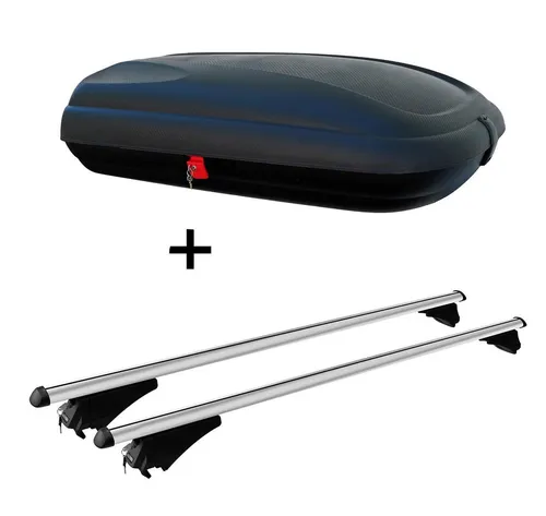 VDP Dachbox CA320 Carbon Look für Audi A4 Avant - Komplettset mit 320 Liter Dachbox im sportlichen Carbon-Look und Dachträger für perfekte Passform. Ideal für Audi A4 Avant 08-14, einfach zu montieren und sicher dank Zentralverriegelung.