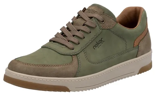 RIEKER Sneaker mit gepolstertem Schaftrand, Gr. 44, khaki-braun - Sneaker aus Leder und Lederimitat, bieten hohen Tragekomfort und sind ideal für Freizeitaktivitäten.