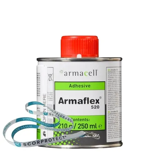 Armaflex Armacell Kleber 520 für Kautschuk-Platten und Schläuche 0,25 Liter Pinseldose + original Scorprotect® Schlüsselband
