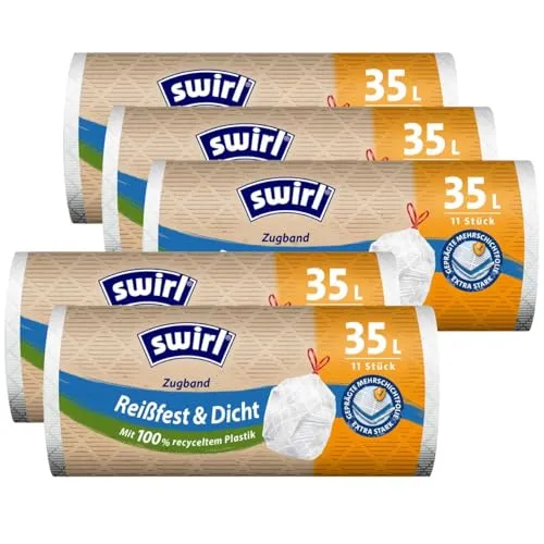 5x Swirl Zugband Müllbeutel 35L (15 stk./ Rolle) von Swirl