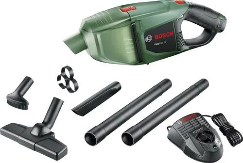 Bosch Home and Garden EasyVac 12 Akku-Handstaubsauger 12V - Handstaubsauger mit kabelloser Mobilität, ideal für Trockensaugen überall. Teil des 12V POWER FOR ALL Systems, bietet zuverlässige Saugleistung und vielseitige Aufsätze für jede Oberfläche.