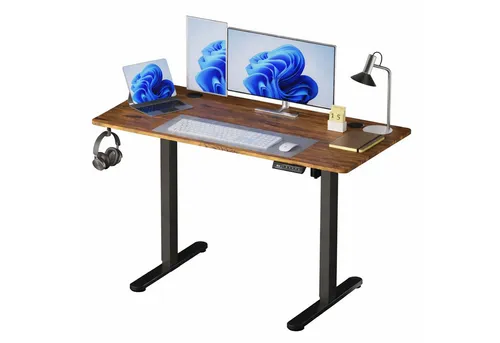relaxdays Höhenverstellbarer Schreibtisch mit LED-Display