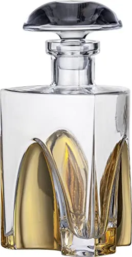 Eisch Karaffe Gentleman No Drop Effekt Gold - Exklusive Whiskykaraffe mit No Drop Effekt, handgeschliffen und -poliert, ideal für stilvolle Getränkepräsentation in Ihrer Bar.