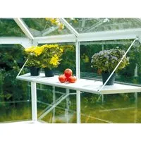 Aluminiumregal Vitavia Hera abklappbar silber - Praktisches abklappbares Regal aus Aluminium, ideal für Gewächshäuser & Frühbeete, leicht und platzsparend mit einer Breite von 122 cm.