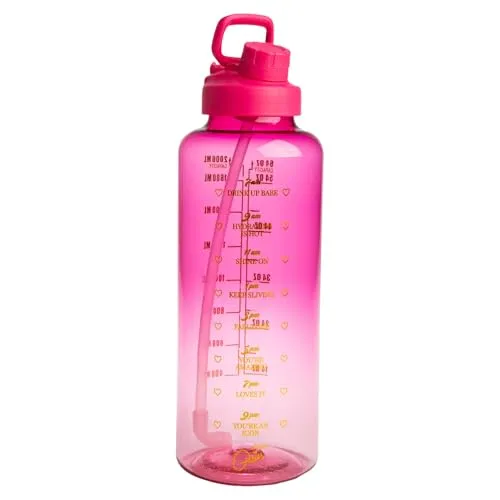 Paris Hilton – Motivations-Trinkflasche 2,0 Liter in pink– Inspirierende Sprüche, Auslaufsicher, Ideal für Sport und Alltag, Kunststoff, 115x10x32 mm