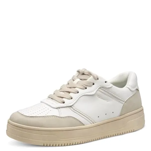 Tamaris Damen Vegan Schnürer Sportlich Weiß EU 40 - Damen-Sneaker mit herausnehmbarer Sohle für individuellen Komfort, ideal für Fashion-Liebhaber und jeden Anlass.