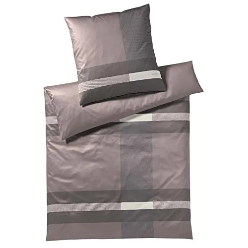 Joop! Mako-Satin-Bettwäsche-Garnitur Modern Farbe Stone Größe 135x200+40x80