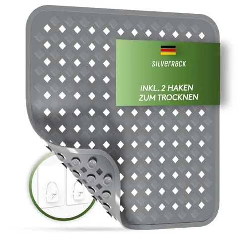 SilverRack Duschmatte rutschfest 53x53 cm (Anthrazit RAUTEN)