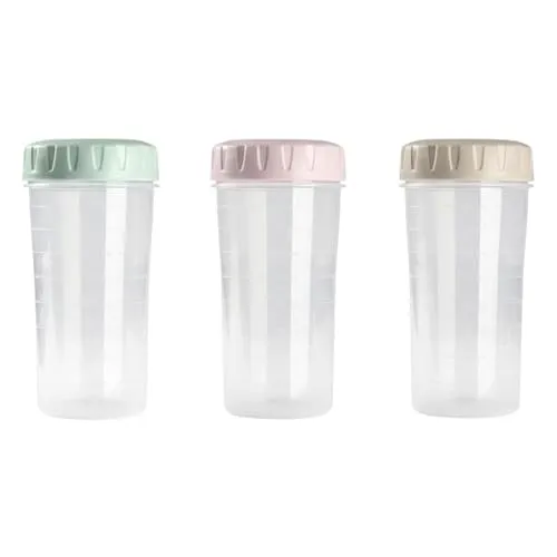 K&G 3er-Set Messbecher 500ml mit Luftdichtem Deckel, BPA-Frei, Spülmaschinenfest – Ideal für Küche, Stapelbar in Mint, Rosé & Taupe