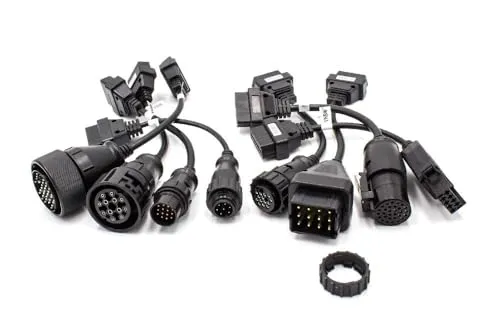 vhbw 8X OBD2 Adapter-Set 8-TLG. OBD1 auf OBD2 kompatibel mit Iveco, Mercedes Benz, Renault, Man, Scania, Volvo LKW