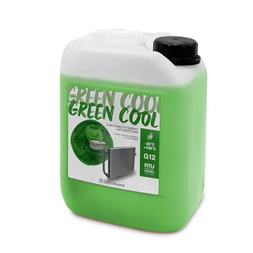 ERRECHOME Green Cool, grüne Kühlerflüssigkeit -20°C, G12-Frostschutzmittel mit OAT-Inhibitorpaket auf organischer Basis, gebrauchsfertig, 5 Liter