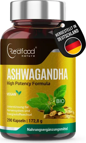 Ashwagandha 290 Kapseln - Hochdosierte 500 mg Withania somnifera - Nahrungsergänzungsmittel, vegan und hochdosiert mit 500 mg pro Kapsel, ideal zur Unterstützung von Stressabbau und Wohlbefinden.