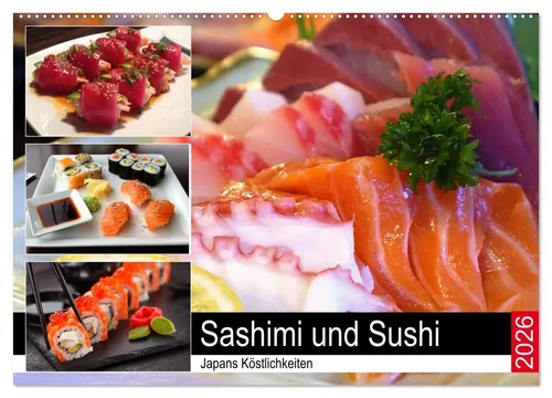 Rose Hurley | Sashimi und Sushi Kalender 2026 - Entdecken Sie 12 fantasievolle Sushi-Variationen im Wandkalender 2026. Hochwertiger Druck, ideal für die Küche oder als Geschenk für Sushi-Liebhaber.