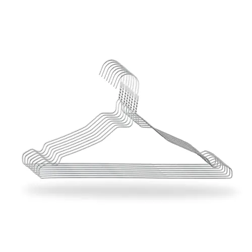 Kleiderbügel aus Edelstahl, rutschfest, robust, mit Faltdesign, ideal zum Aufhängen und Organisieren von Kleidung und Zubehör, 41 cm, 50 Stück ROTHAR O