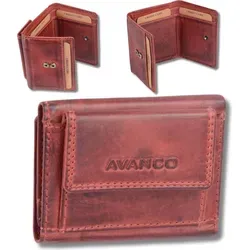 schicke Minibörse Leder Hosentaschenbörse, rotbraun - Braun