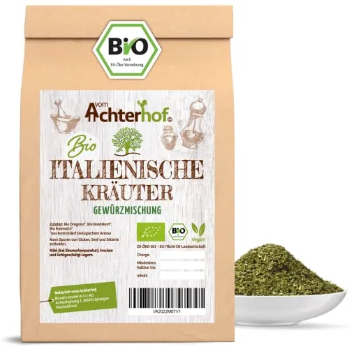 Italienische Kräuter Bio 100g | mit Oregano, Rosmarin, Basilikum | gerebelt und getrocknet | Bio Qualität | ideal für Salate, Saucen und mediterrane Gerichte | vom Achterhof
