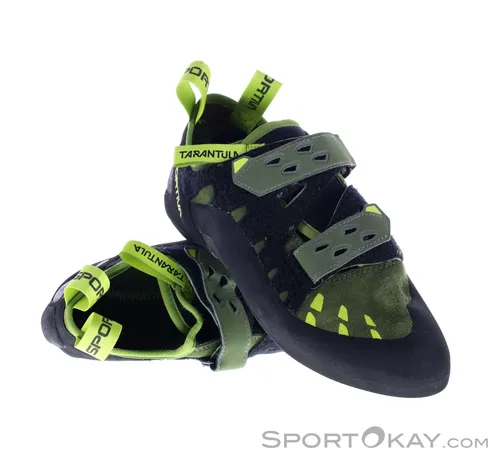 La Sportiva Tarantula Olive/Neon (42,5) Kletterschuhe - Vielseitiger Kletterschuh für Einsteiger mit schnellem Klettverschluss und 5 mm FriXion Black-Sohle für maximale Haltbarkeit. Ideal für Kletterhalle und Felsen.